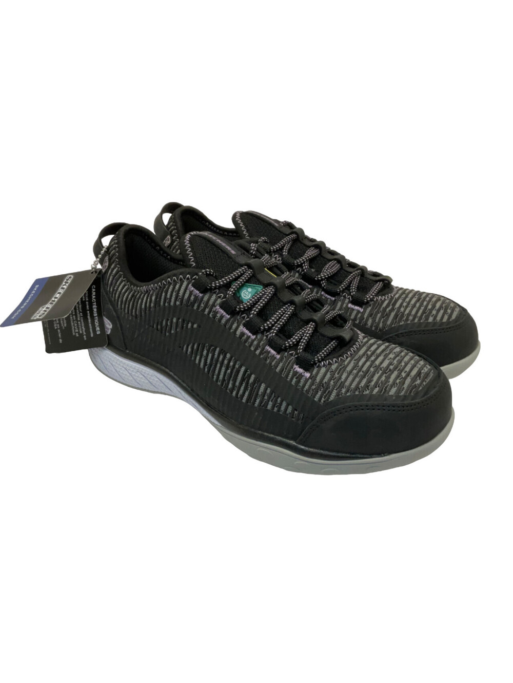 Skechers Women's Static Dissipative Lace Up Work Shoes 99B96553 Black/Purple 8M
